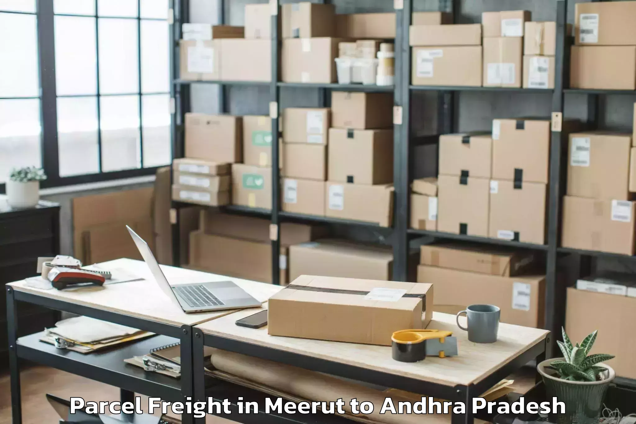 Affordable Meerut to Duvvur Parcel Freight